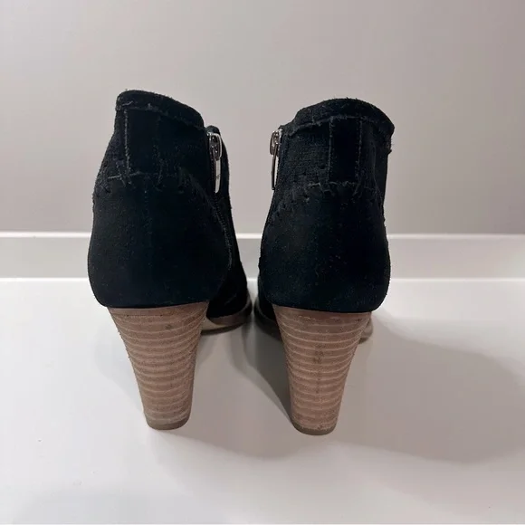 Marc Fisher Cadis Booties Suede Black with Brown Heel Size 7 - Picture 3 of 4